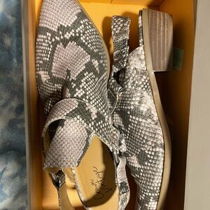 Crown Vintage Gray Snakeskin Heeled Boots